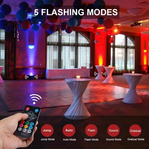 Miniatura 4 de MOSFiATA Paquete de 4 luces Par, RGB 36 luces LED de escenario activadas por sonido, control DMX, 7 modos de iluminación vertical con control