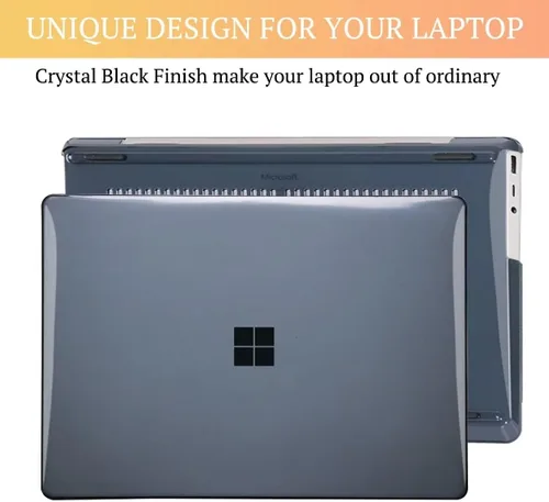 Miniatura 6 de CISSOOK Crystal Black - Funda para laptop Microsoft Surface de 12.4 pulgadas, carcasa rígida de plástico negra con cubierta de teclado para laptop