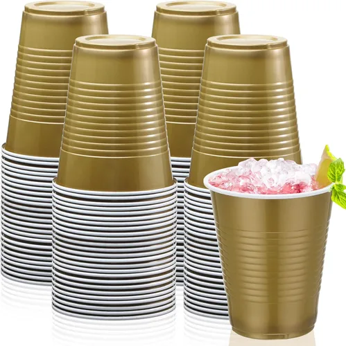 Miniatura 8 de Zubebe Paquete de 100 vasos negros desechables de plástico de 18 onzas, grandes bebidas para fiesta de cumpleaños, graduación, Halloween