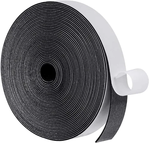 MAGZO Burlete para puerta, 1 pulgada de ancho x 1/16 pulgadas de grosor, cinta adhesiva de espuma insonorizada para ventanas, 1 rollo total de 33