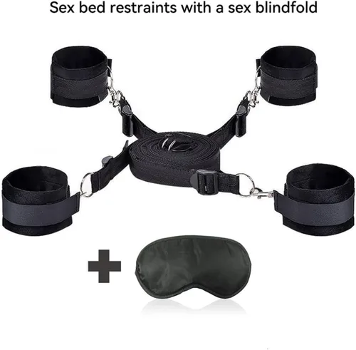 Correas de sujeción para cama de tamaño Queen, cinturones para muñecas y tobillos, kit de esclavitud sexual, bandas de resistencia, pulseras de mano