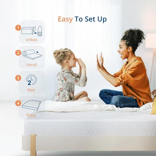 Miniatura 6 de MLILY EGOHOME - Colchón individual para niños y adultos, cama individual, de 5 pulgadas, de espuma viscoelástica refrescante de gel de té verde
