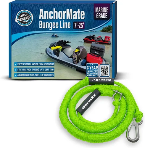 Miniatura 8 de AnchorMate - Cuerda elástica de anclaje que se estira para absorber las olas y las ráfagas de viento y evita que el ancla se desaloje Ata, amarre