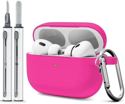 Miniatura 8 de Funda para AirPods Pro 2 con kit de limpieza, compatible con Airpods Pro de 2ª/1ª generación (cable USB-C) con llavero para mujeres y hombres, azul