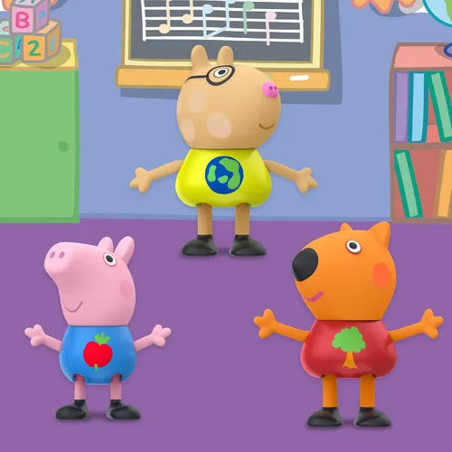 Miniatura 5 de Peppa Pig Paquete de 8 figuras de juguete para el aula escolar, Peppa Pig, George Pig, Peggi Panda, Candy Cat y más, regalos de regreso a clases