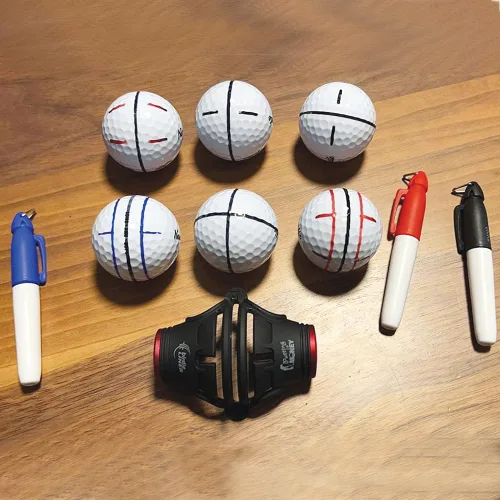 Miniatura 7 de BIRDIE79 360-Degree Golf Ball Marker Alignment Tool Kit with 3-Color Pens and Gift Box.