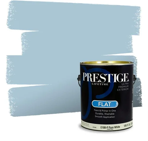 Miniatura 1552 de Pintura Exterior + imprimación PRESTIGE, todo-en-uno, 1 galón, acabado mate, color comparable al Valspar* Royal Gray* VS151-Gris real