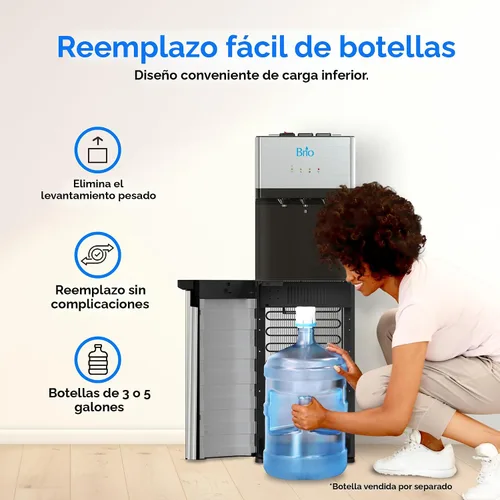Miniatura 4 de Brio - Dispensador de agua con refrigerador, de carga inferior, con autolimpieza, edición limitada, 3 ajustes de temperatura, agua caliente, fría