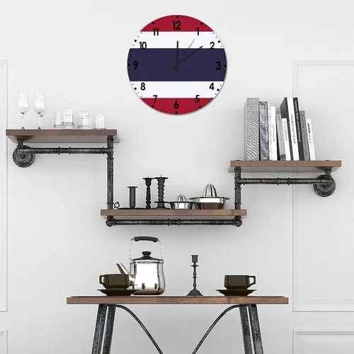 Miniatura 498 de Cheyan Reloj de pared con bandera de Canadá de 12 pulgadas, silencioso, sin tictac, de PVC, funciona con pilas, reloj redondo decorativo, regalo