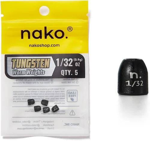 Miniatura 13 de Nako - Pesas de bala de tungsteno para pesca, de 1/32 oz a 3/4 oz, color calabaza negra y verde sin astillas, pesas de pesca para aparejo de Texas