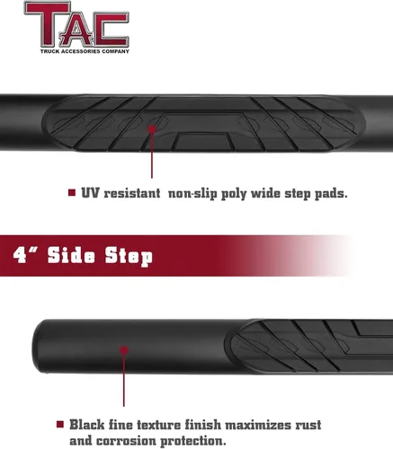 Miniatura 5 de TAC - Estribos laterales para Jeep Wrangler JL 2018-2024 de 2 puertas de 3 pulgadas, barras laterales negras, rieles de escalón, barras Nerf