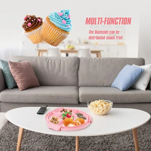 Miniatura 9 de Zoofen - Porta pasteles de plástico con asa de 10 pulgadas, soporte para tartas con tapa, contenedor de pastel rosa para tartas redondo de 10