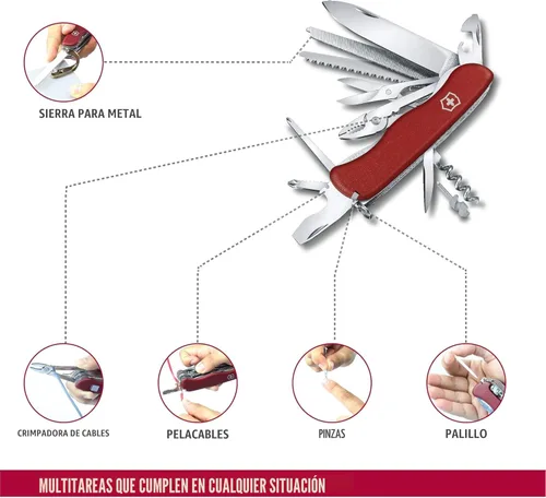 Miniatura 2 de Victorinox Work Champ - Cuchillo suizo del ejército, cuchillo de bolsillo de 21 funciones de fabricación suiza, multiherramienta con hoja grande