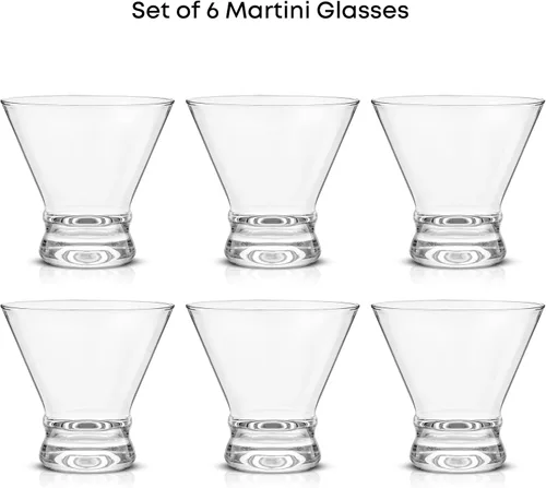 Miniatura 4 de JoyJolt Afina - Juego de 6 vasos de Martini sin tallo, vasos de licor de 8.5 onzas para cóctel y margarita, tazas de vidrio de bar, tazas de postre