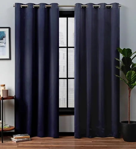 Miniatura 15 de Exclusive Home Curtains - Par de paneles de cortinas, modelo Academy, con ojales para bloqueo total de luz Blanco