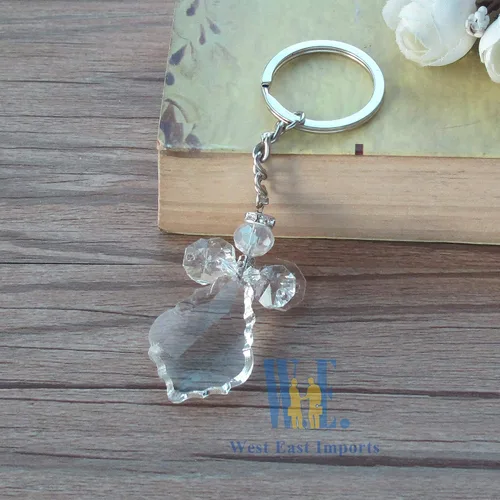 Miniatura 6 de Llavero de ángel guardián de cristal bautizo recuerdo de fiesta (12 piezas) bautizo boda favor mi presentacion Llaveros de Cristal Hechos en México