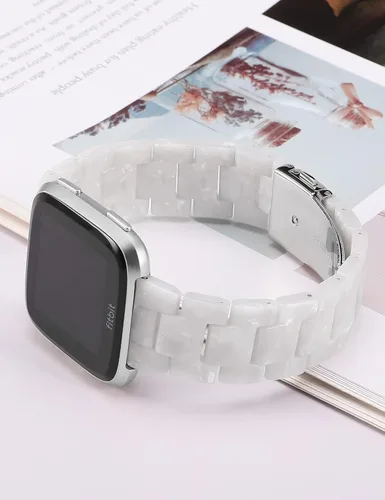 Miniatura 4 de Wearlizer Correa de resina compatible con Fitbit Versa/Versa 2/Versa Lite/Versa SE correas para mujeres y hombres, pulsera ligera de repuesto correa