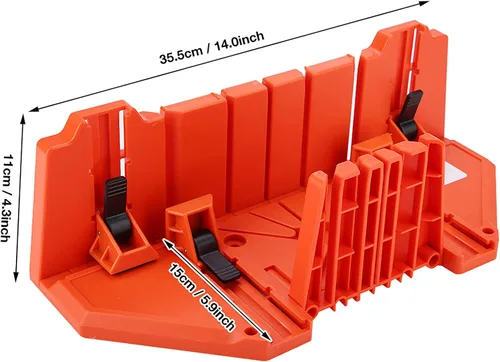 Miniatura 4 de Caja de sierra ingletadora, bloque de inglete de sujeción de plástico, sierra de poda, ángulos de corte de madera, herramienta de hardware
