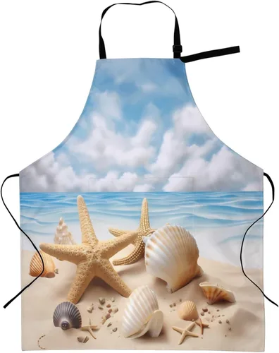 Miniatura 17 de Shark Jumping Home Delantales con 2 bolsillos de 33 x 28 pulgadas para hombres y mujeres, babero de cocina impermeable de mar oceánico