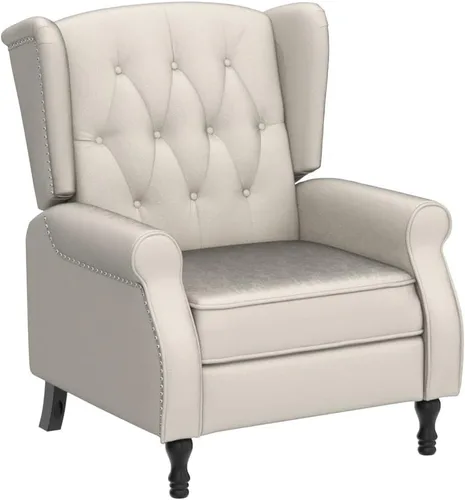 Miniatura 5 de Silla decorativa de terciopelo, silla reclinable con respaldo de empuje, silla con brazo con respaldo alado para sala de estar, dormitorio, cine