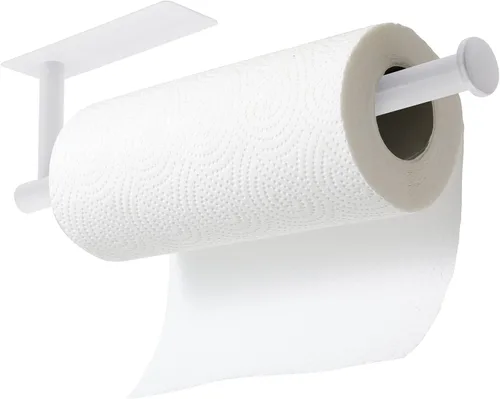 Miniatura 13 de theaoo - Toallero de papel para debajo del gabinete para cocina, toallero adhesivo para baño, montado en la pared, negro mate, acero inoxidable