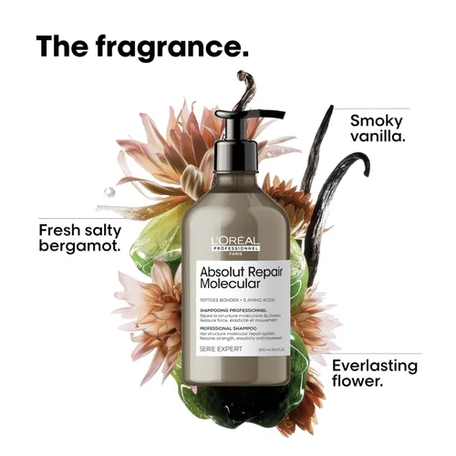 Miniatura 5 de L'Oréal Professionnel Paris Absolut Repair Molecular Shampoo - Repairs Damage & Restores Strength For All Damaged Hair, With Peptide Bonder & Amino