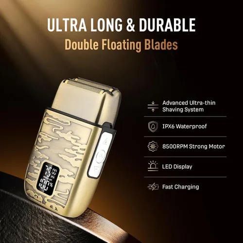 Miniatura 2 de Afeitadoras de aluminio para hombre, recortadoras de barba para hombres profesionales, afeitadoras eléctricas para hombres, afeitadora de bigote