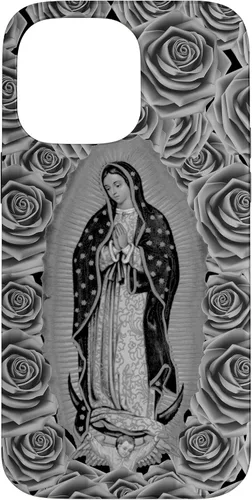 Funda para iPhone 14 Pro Max Our Lady Virgen De Guadalupe Virgen María Floral