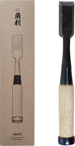KAKURI Cincel japonés de madera para carpintería 1" (24mm), hecho en JAPÓN, Cincel japonés profesional Oire Nomi (forjado a mano), hoja de acero
