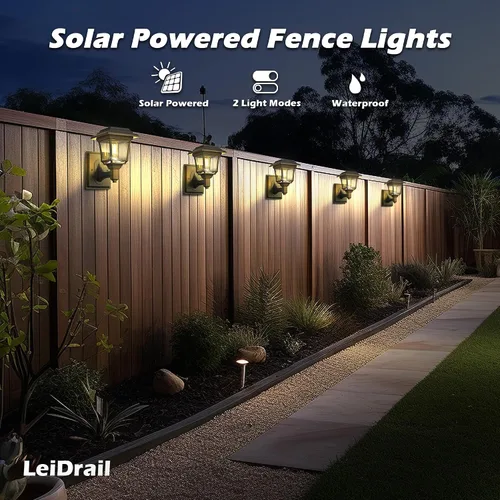 Miniatura 8 de LeiDrail Farol solar de pared, 2 modos de luces solares para valla con bombilla Edison, accesorios para casa de juegos al aire libre, impermeable