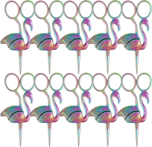 Miniatura 24 de JubileeYarn - Tijeras para bordar, diseño de flamenco, color rosa, 1 par Rosa flamenco