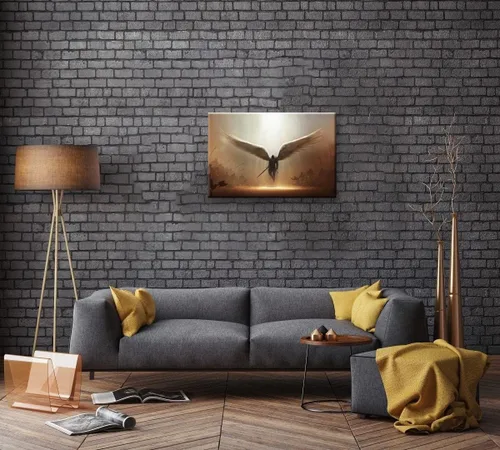 Miniatura 3 de Arte de pared en lienzo estirado de ángeles de fantasía para sala de estar, dormitorio, decoración del hogar, cuadro de arte abstracto de anime