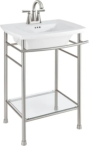 Miniatura 2 de American Standard 7018201.295 Edgemere Centerset - Grifo de baño, níquel cepillado