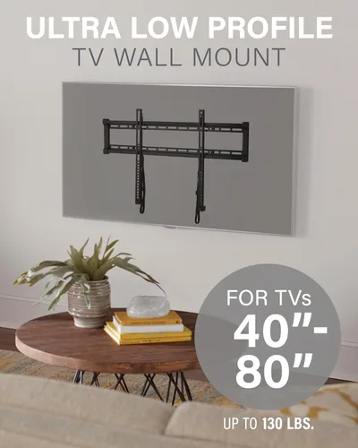 Miniatura 2 de SANUS Soporte de pared para TV de perfil bajo para televisores de 40 a 80 pulgadas - Soporte universal de pared fijo para TV, perfil delgado de 1