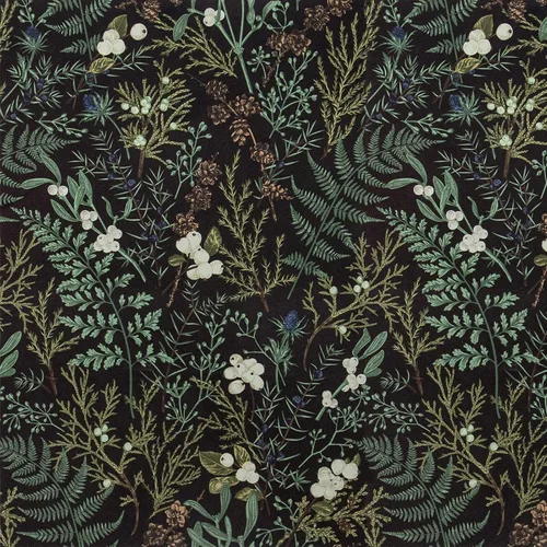 VaryPaper Papel tapiz de hojas de musgo tropical de 17.7 x 118 pulgadas, papel tapiz autoadhesivo floral negro autoadhesivo decorativo floral para