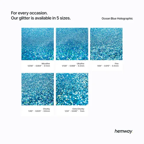 Miniatura 3 de Hemway Auto Flake Glitter FINE 1/64" 0.015" 0.4mm 375 micras Aditivo de Pintura en Hojuelas Metálicas 100g para uso con Pintura en Aerosol para Azul