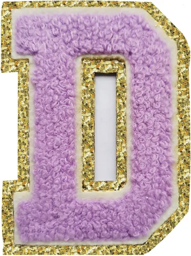 Miniatura 76 de SPRT - Parches de letras de chenilla universitaria con purpurina, parche de letras blancas para planchar con letras del alfabeto para disfraz
