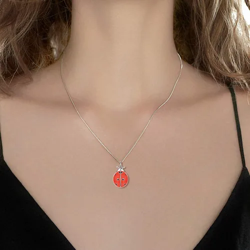 Miniatura 5 de Collar con medallón de mariquita que sostiene fotos de plata de ley 925 collar de mariquita regalo de joyería para mujeres y madres cumpleaños