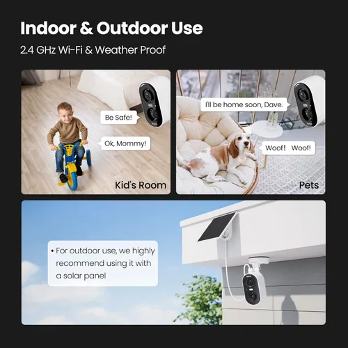 Miniatura 7 de Kiwibit Cámaras de seguridad solares inalámbricas para exteriores, instalación magnética 2K, cámara alimentada por batería con detección