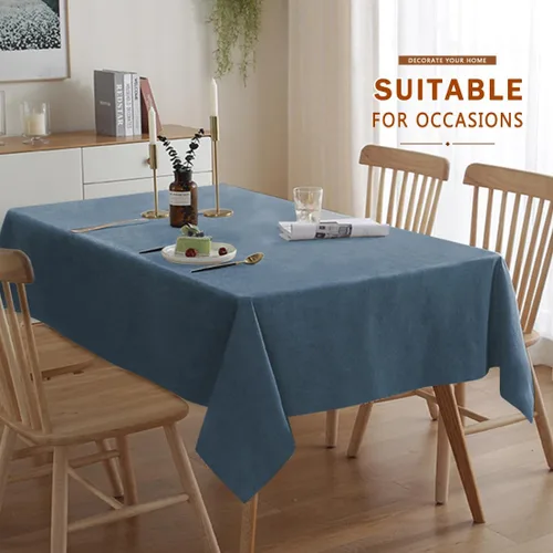 Miniatura 119 de Mantel para mesa rectangular de 55x71 pulgadas, de lino sintético, resistente a las arrugas e impermeable, color beige, para cocina, comedor