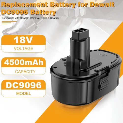 Miniatura 2 de ANTRobut Reemplazo de 18V 4500mAh para Dewalt 18V Batería XRP DC9096 DC9098 DC9099 DW9095 DW9096 DW9098 DE9038 con cargador de batería DC9310 18V