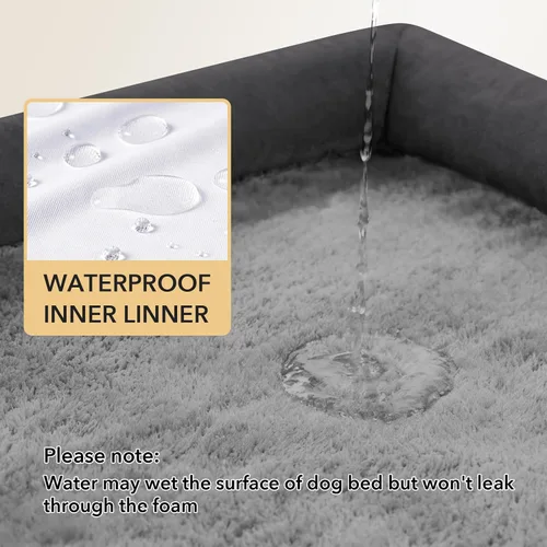 Miniatura 3 de Camas ortopédicas para perros grandes, sofá de espuma con estructura de huevos impermeable para perros grandes con cómodo refuerzo 91x69 cm, camas