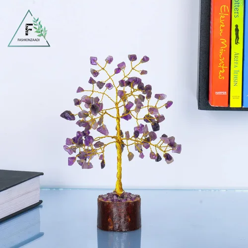 Miniatura 5 de FASHIONZAADI Árbol de dinero bonsái de amatista, árbol de dinero de cristal Feng Shui, piedras preciosas de chakras, cristales curativos de buena
