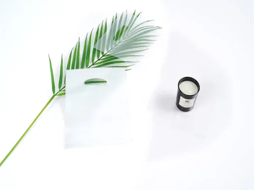 Miniatura 4 de ysmile Pequeña bolsa de compras de plástico transparente con asa para pequeñas empresas, bolsa troquelada de polietileno, envoltura de regalo al por
