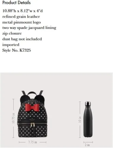 Miniatura 5 de Kate Spade disney x kate spade new york minnie dome mochila lunares cuero