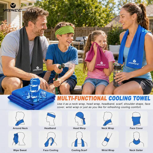 Miniatura 4 de YQXCC Paquete de 4 toallas refrescantes de 40 x 12 pulgadas, toallas de hielo frescas para cuello y cara, trapos de microfibra suaves