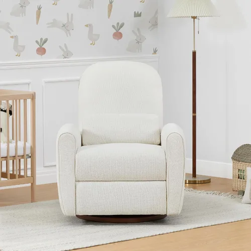 Miniatura 7 de Watson & Whitely Sillas reclinables eléctricas, mecedora giratoria para cuarto de bebé, con soporte lumbar y almohada lumbar y base de madera maciza