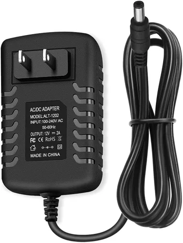 Fuente de alimentación de 12 V CC 2A, adaptador de CA de 100-240 V 50-60 Hz a 12 voltios 2000 mA, tamaño de enchufe de barril de 0.217 in x 0.098