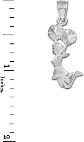 Miniatura 2 de Sports Charms Colgante de plata de ley 925 con dije de animadora, Plata esterlina