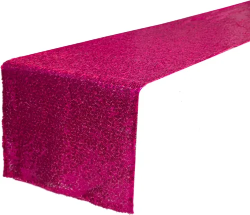 Miniatura 45 de JYFLZQ Camino de mesa de lentejuelas negras de 12 x 72 pulgadas, manteles de mesa de tela con lentejuelas negras brillantes - Caminos brillantes